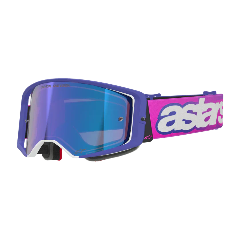 Alpinestars Supertech Vision Goggle - Vista - Purple Fluo/Pink - Blue Mirror Lens