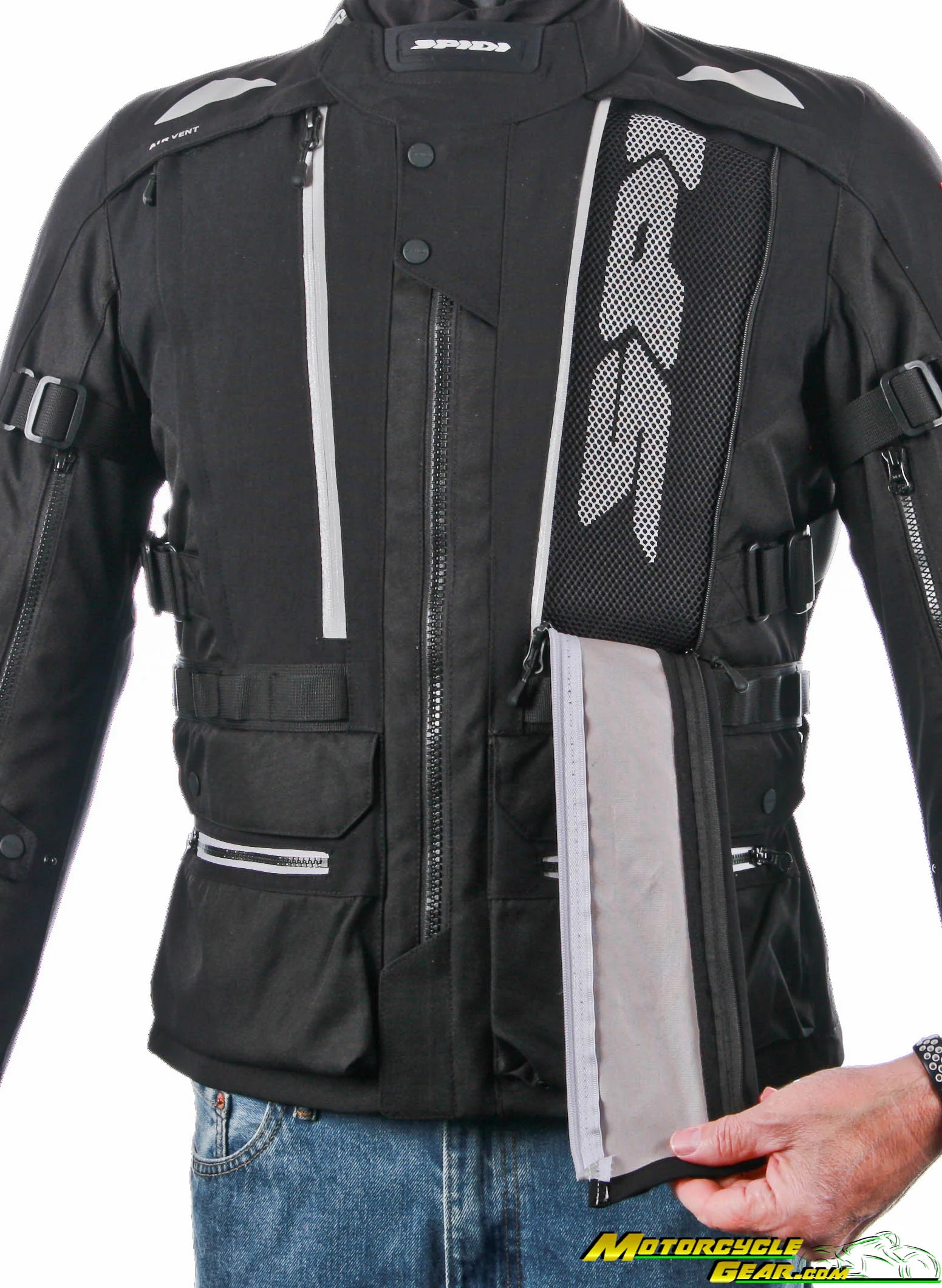 Spidi All Road Jacket ~ D233-026-M; Black, Size Medium (BK3M) - Image 8