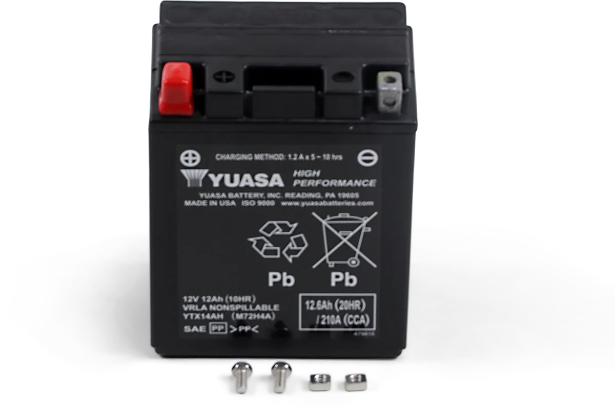 Yuasa YTX14AH Factory Activated AGM High Performance Battery